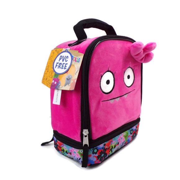 UglyDolls Kids Pink Insulated Lunch Box Dual Compartment Double Zip Lunch Bag - Picture 4 of 7